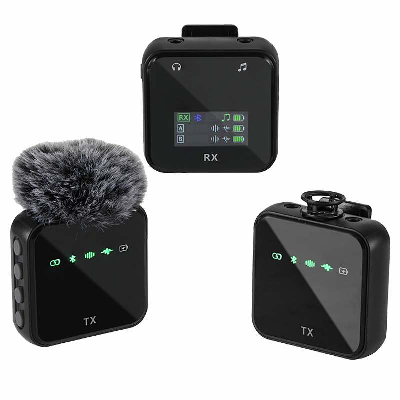 M32S Wireless Dual Lavalier Microphone with Display Screen, Outdoor Noise Reduction Bluetooth Accompaniment